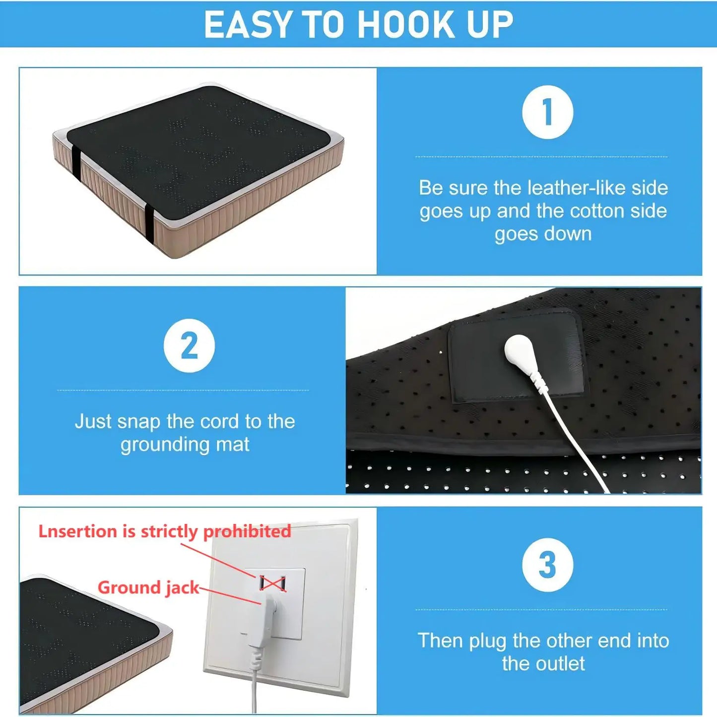 Conductive Carbon Faux Leather Grounding Mat Combo