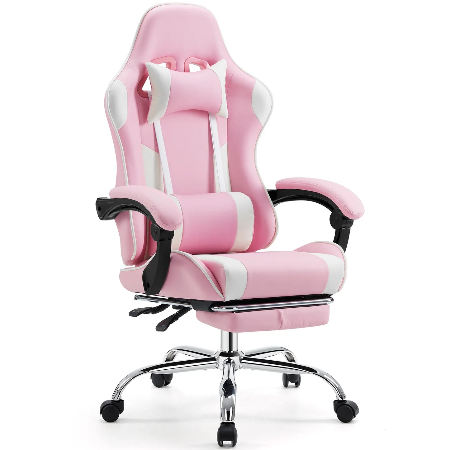 Ergonomic Leather Gaming Chair with Headrest and Lumbar Support