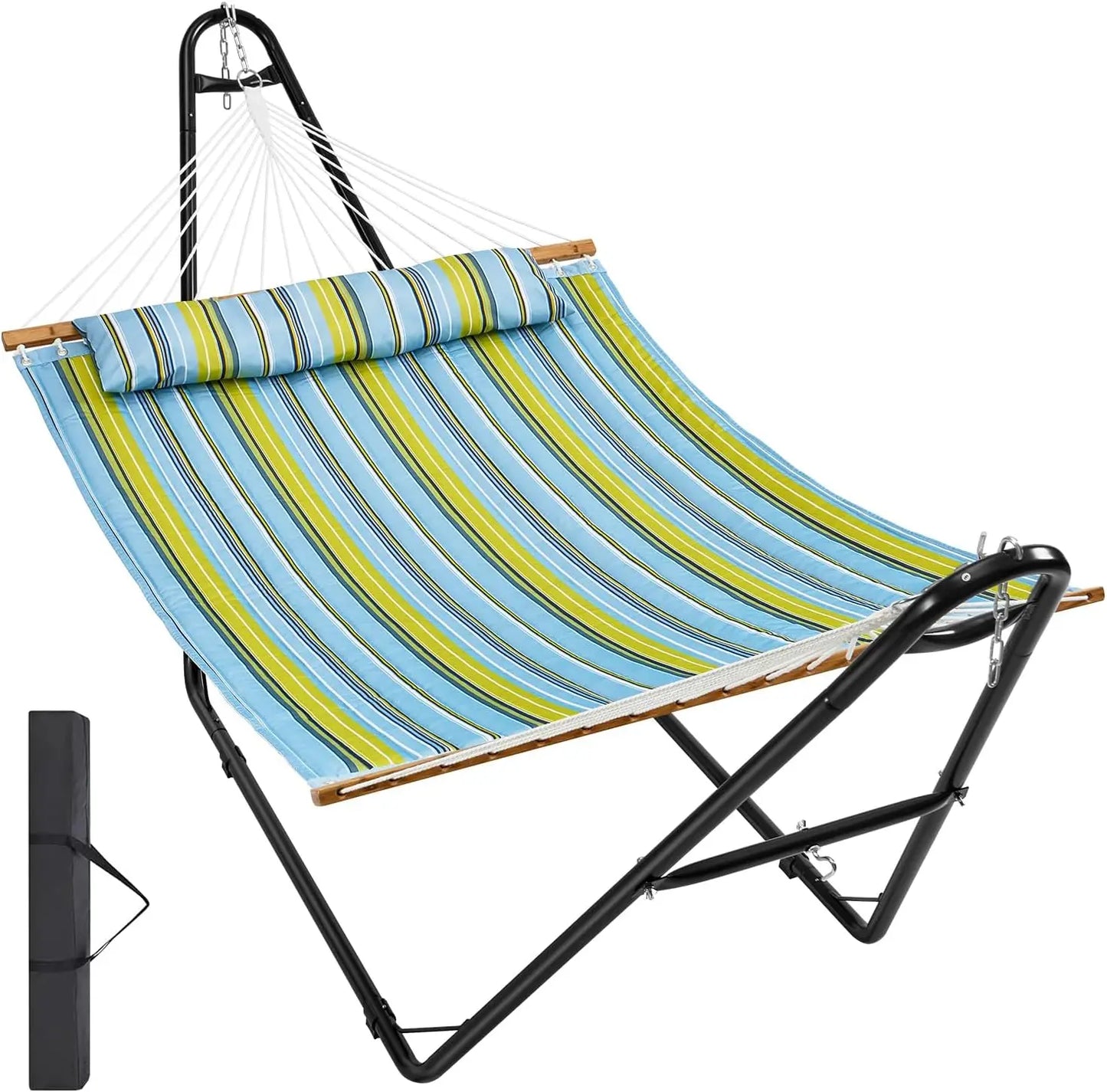 Heavy Duty Free Standing Double Hammock with Stand Outdoor