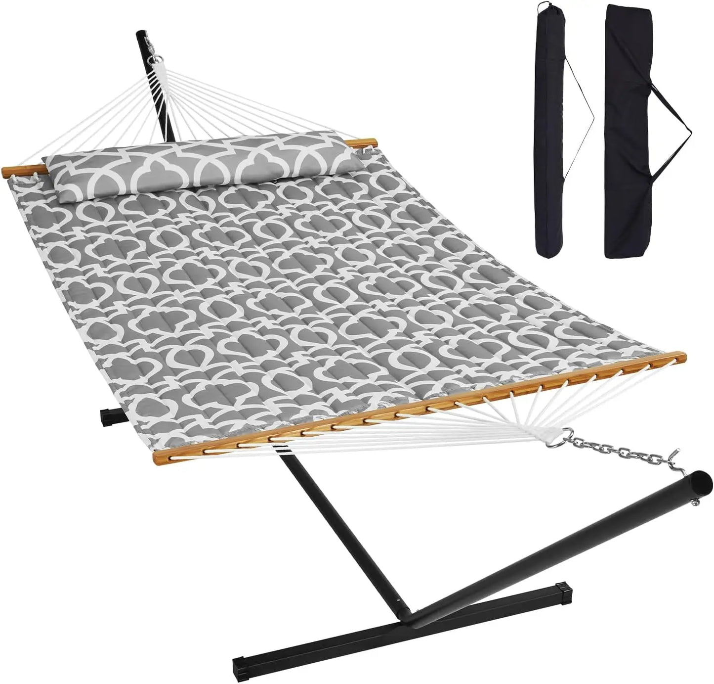 Heavy Duty Free Standing Double Hammock with Stand Outdoor