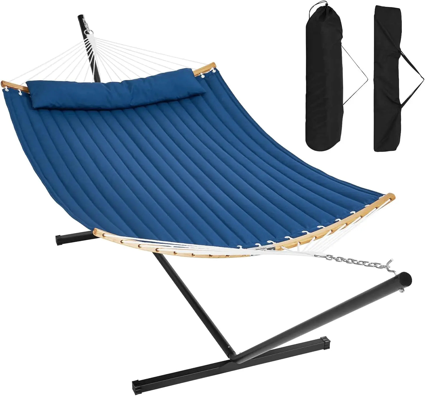 Heavy Duty Free Standing Double Hammock with Stand Outdoor