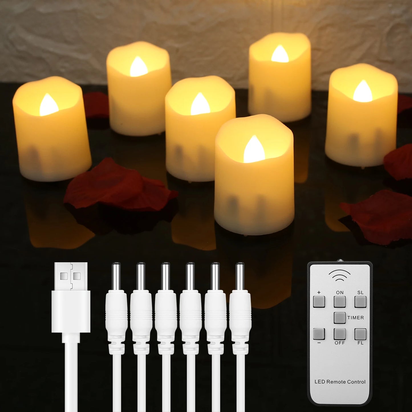 Flameless Flickering Battery Operated Tea Lights Candle with Remote