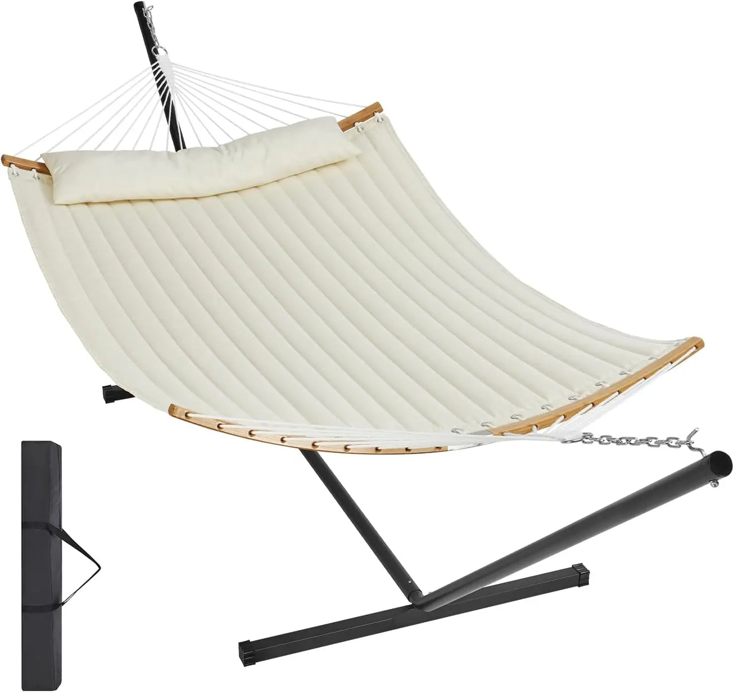 Heavy Duty Free Standing Double Hammock with Stand Outdoor