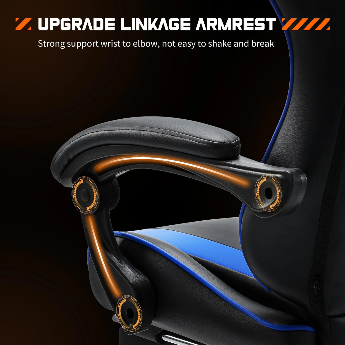 Ergonomic Leather Gaming Chair with Headrest and Lumbar Support