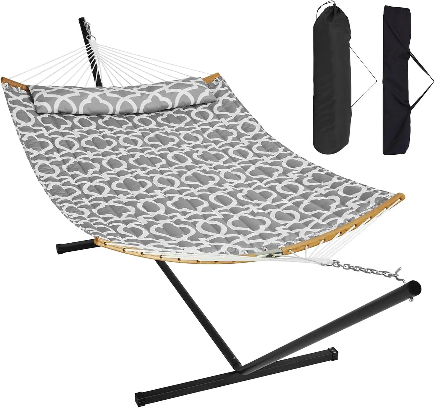 Heavy Duty Free Standing Double Hammock with Stand Outdoor