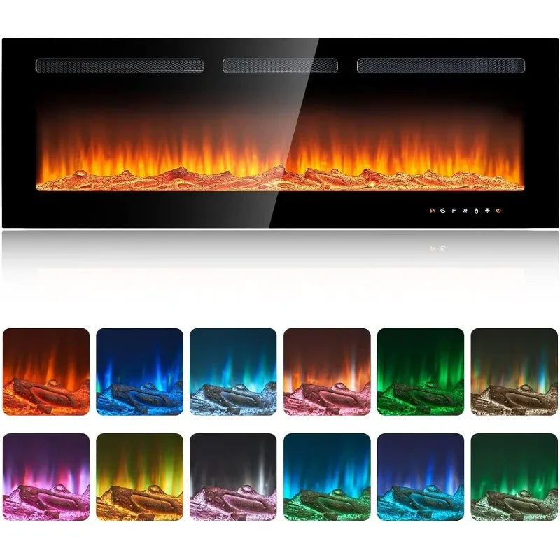 50 inch Wide Wall Mounted Electric Fireplace