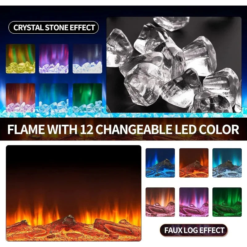 50 inch Wide Wall Mounted Electric Fireplace