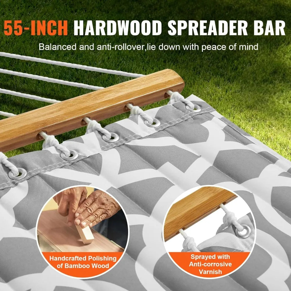 Heavy Duty Free Standing Double Hammock with Stand Outdoor
