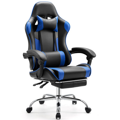 Ergonomic Leather Gaming Chair with Headrest and Lumbar Support
