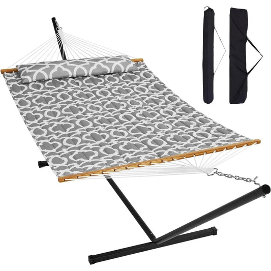 Heavy Duty Free Standing Double Hammock with Stand Outdoor