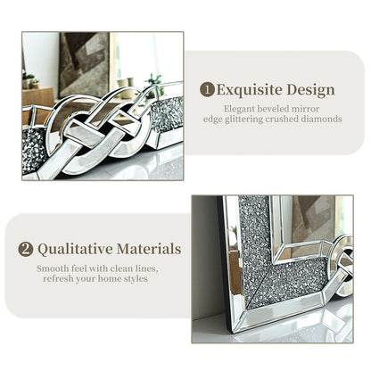 Rectangular Silver Mirror with Crystal Frame