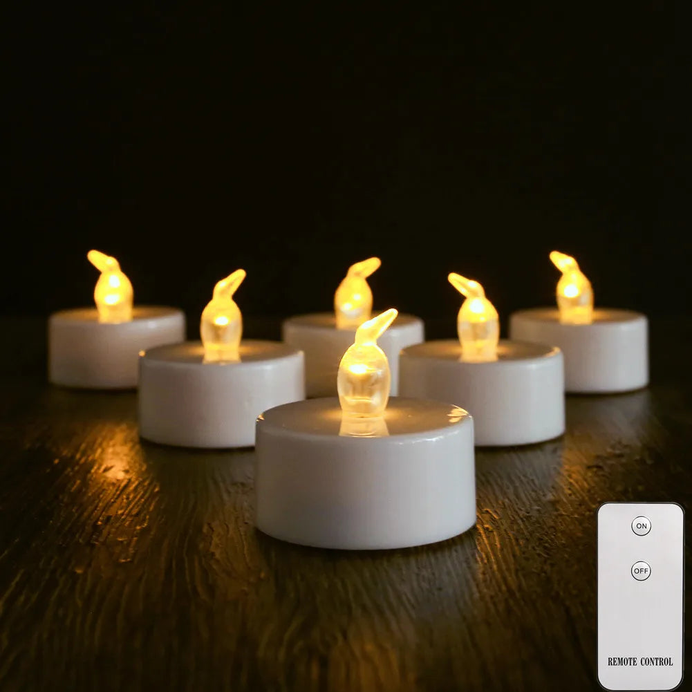 Flameless Flickering Battery Operated Tea Lights Candle with Remote