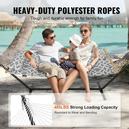 Heavy Duty Free Standing Double Hammock with Stand Outdoor