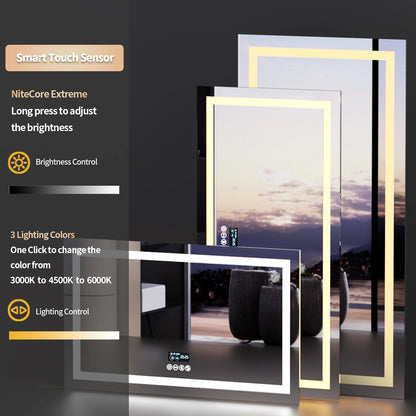 Smart Mirror with Dimmable Lights & 3 Colors
