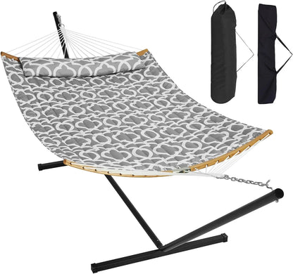 Heavy Duty Free Standing Double Hammock with Stand Outdoor