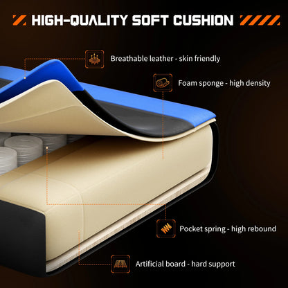 Ergonomic Leather Gaming Chair with Headrest and Lumbar Support