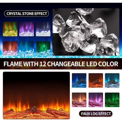 50 inch Wide Wall Mounted Electric Fireplace