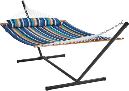 Heavy Duty Free Standing Double Hammock with Stand Outdoor