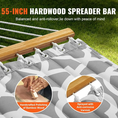Heavy Duty Free Standing Double Hammock with Stand Outdoor