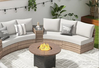 3 Piece Half-Moon Sectional Round Sofa Set