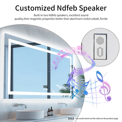 Smart Mirror with Dimmable Lights & 3 Colors